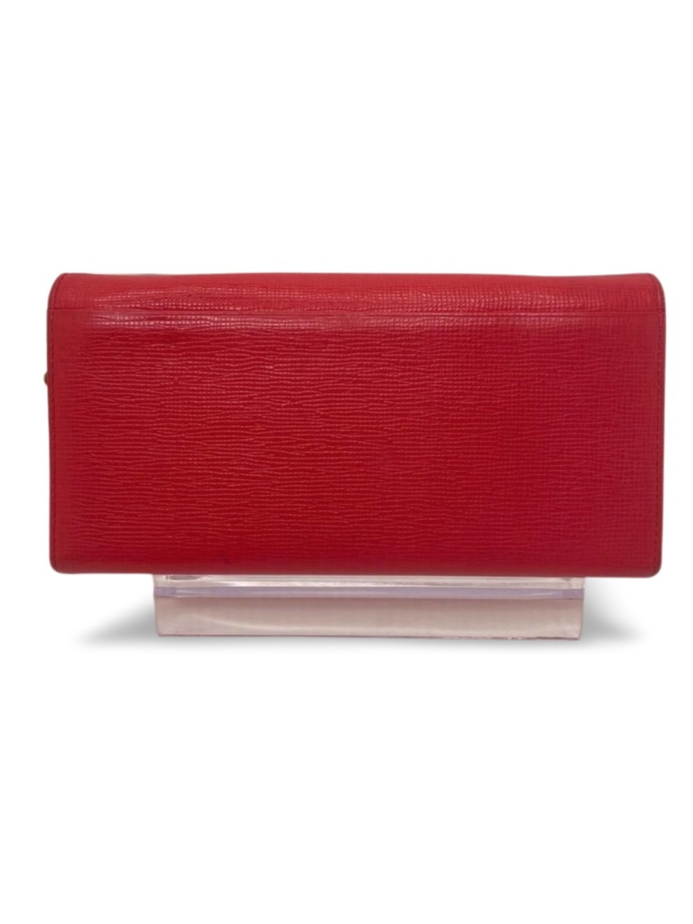 MCM Red Leather Long Wallet Gold Hardware Logo Charm Continental Wallet - Picture 3 of 15